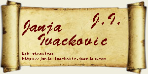 Janja Ivačković vizit kartica